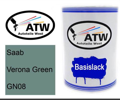 Saab, Verona Green, GN08: 500ml Lackdose, von ATW Autoteile West.